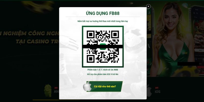 Scan QR code để cài đặt ứng dụng FB88 về máy Android